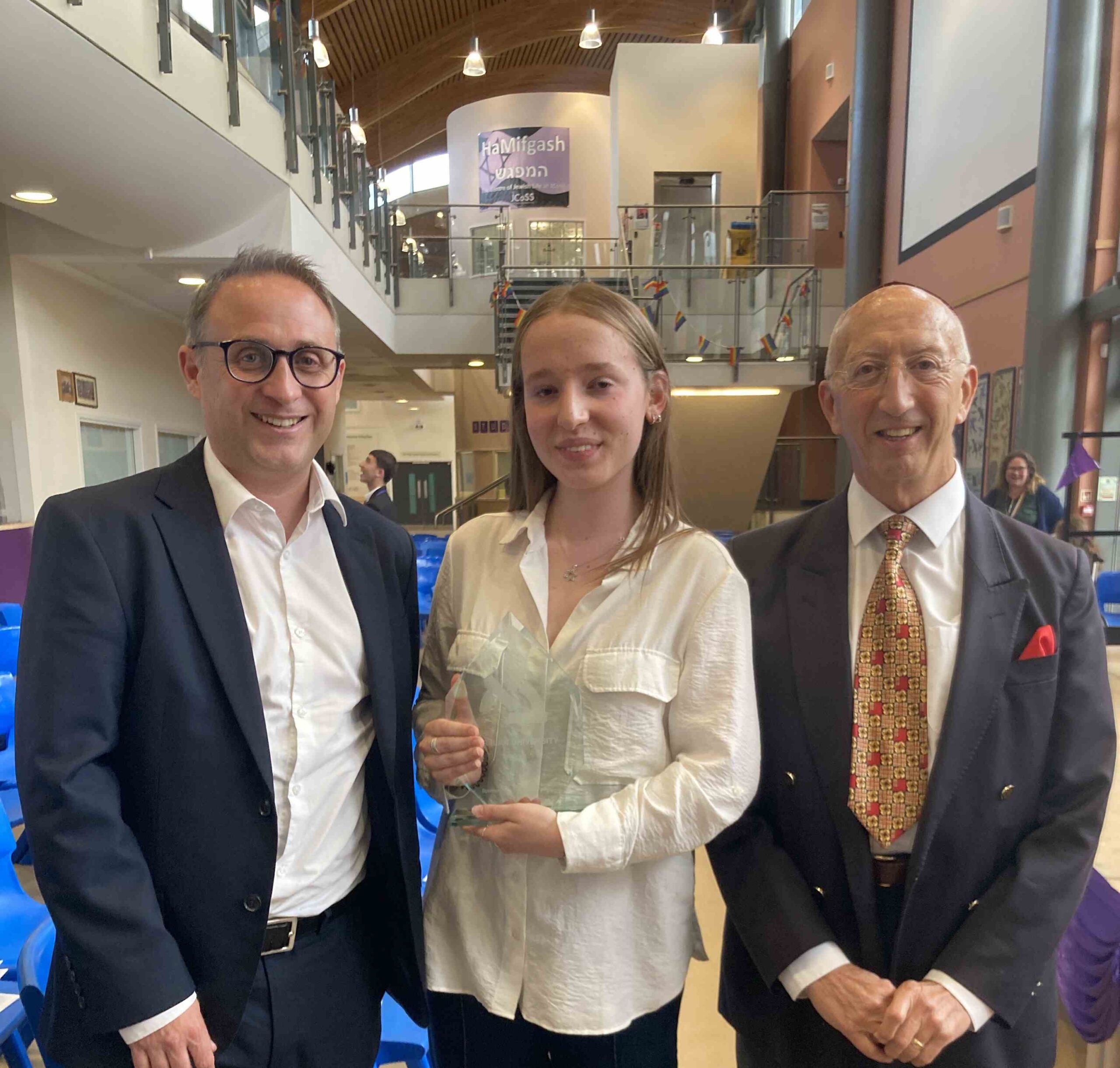 BFBIU Executive Director, Max Dunbar (left), Gabriella Wilton, BFBIU Trustee, David Gradel (right)